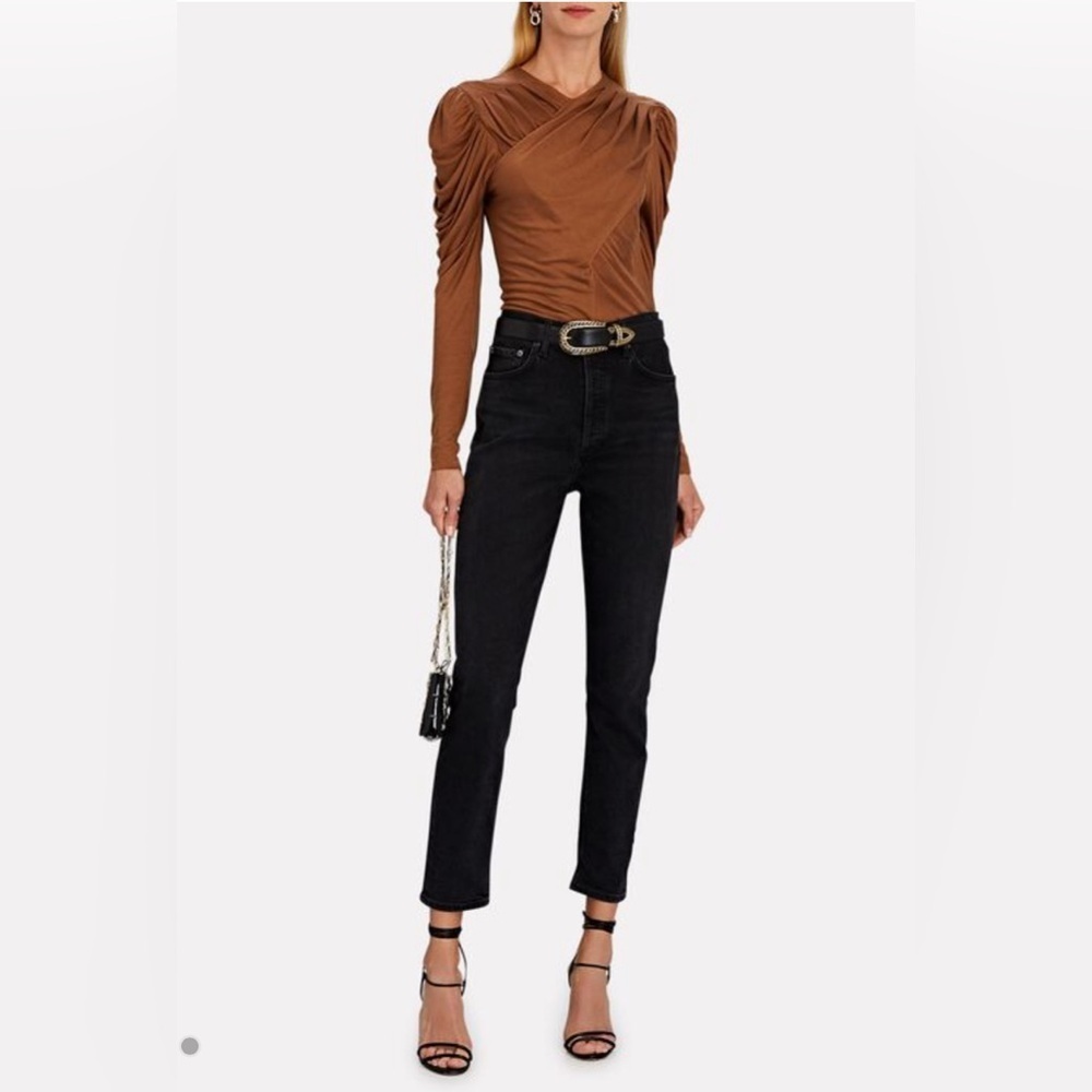 INTERMIX Naomi Ruched Jersey Top, Size P